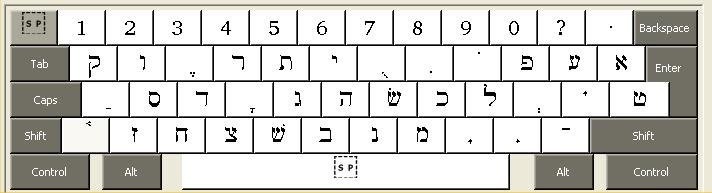  Función Normal teclado hebreo