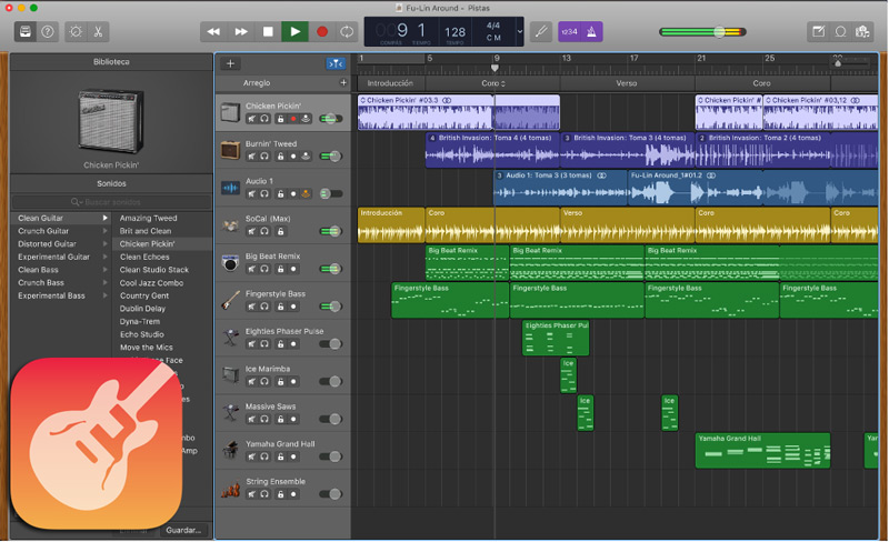 GarageBand mac editar sonidos