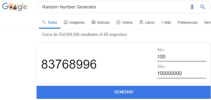 Generador de números aleatorio