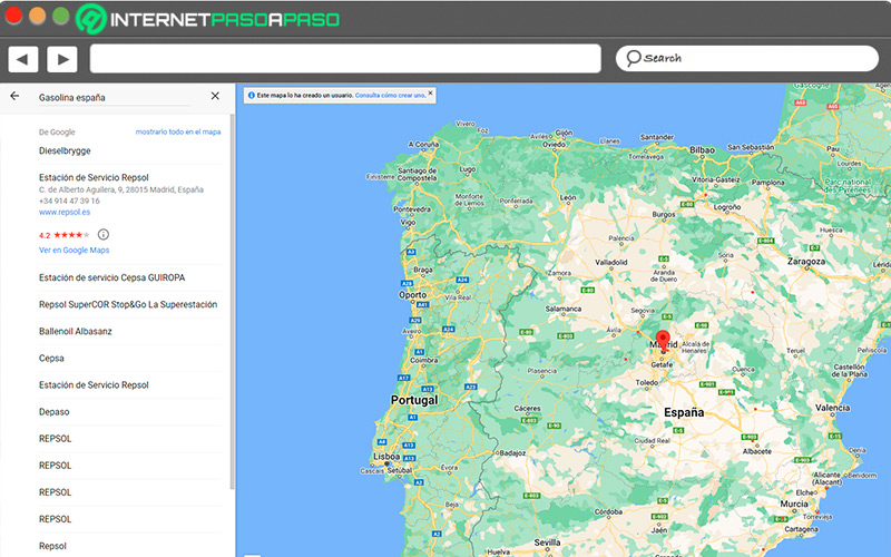 Google Maps para encontrar gasolina Espana