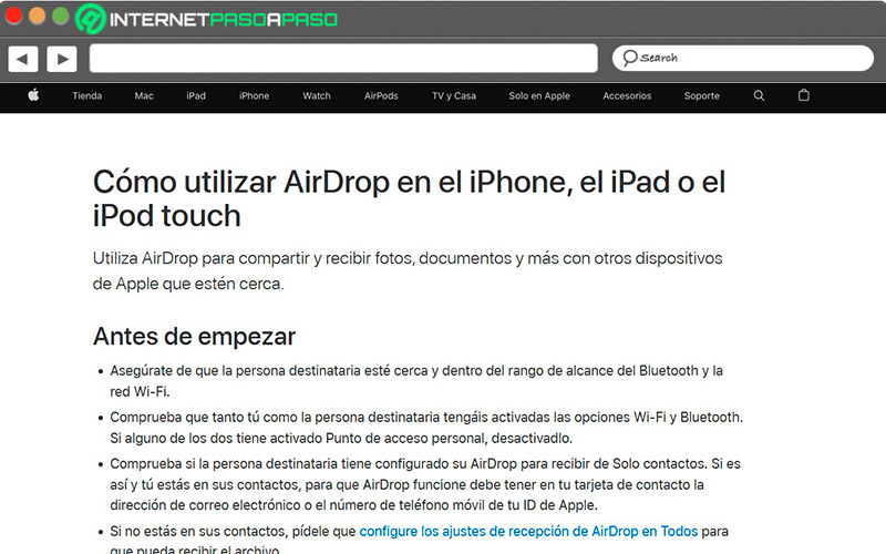 Guia de Apple para usar AirDrop