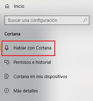 Hablar con Cortana