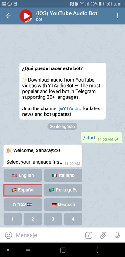 Haciendo uso de los bots de Telegram