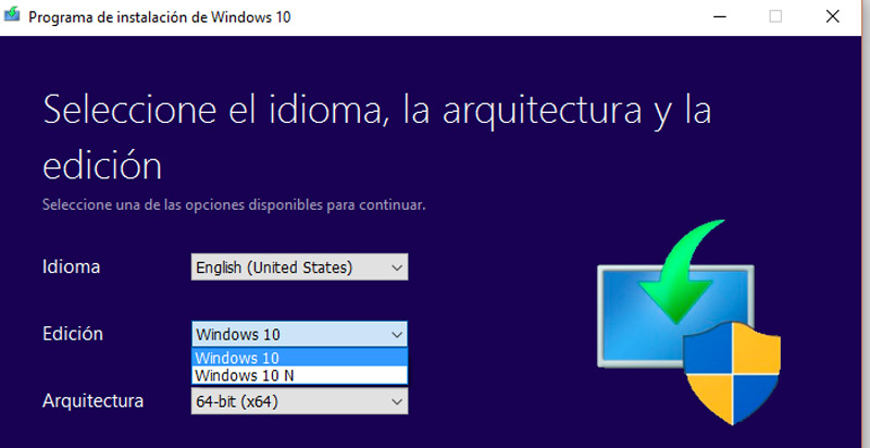 Herramienta de instalación de Windows 10