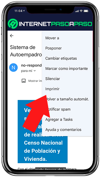 Imprimir correo completo desde Gmail para Android