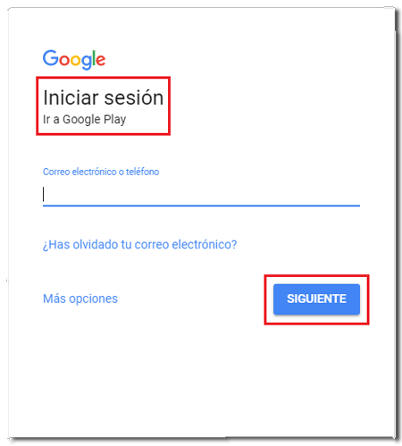 Inicio de sesion Google Play Store paso a paso