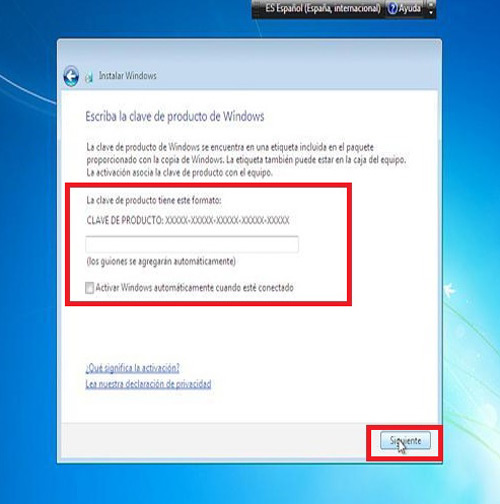 Installation of Windows 7 