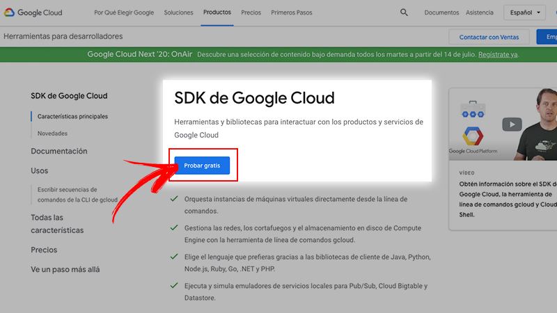 Instalación del SDK de Google Cloud