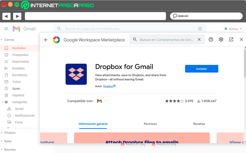 Instalar Dropbox para Gmail