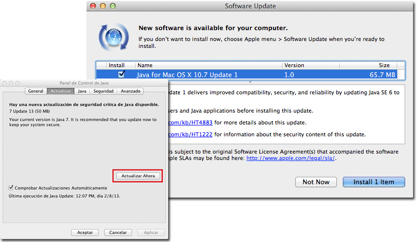 Instalar y actualizar Oracle Java computadora Mac