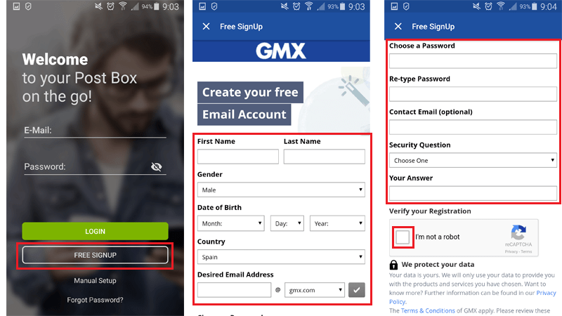 Instalar y configurar correo GMX Mail para Android e iOS
