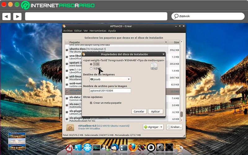 Interfaz de APTonCD para Linux