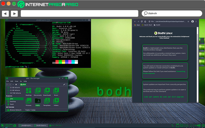 Interfaz de Bodhi Linux