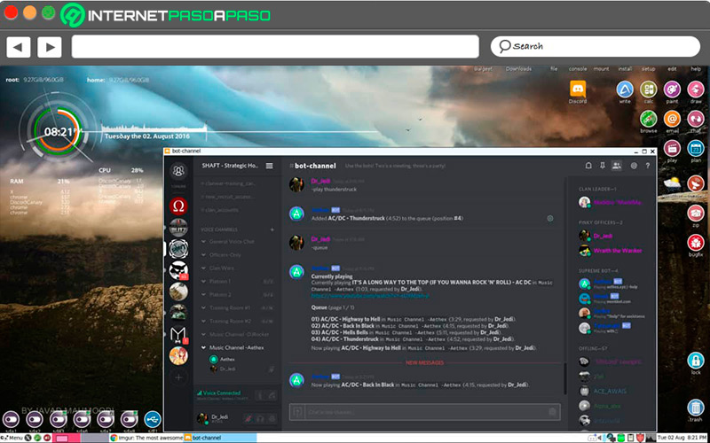 Discord interface on Linux