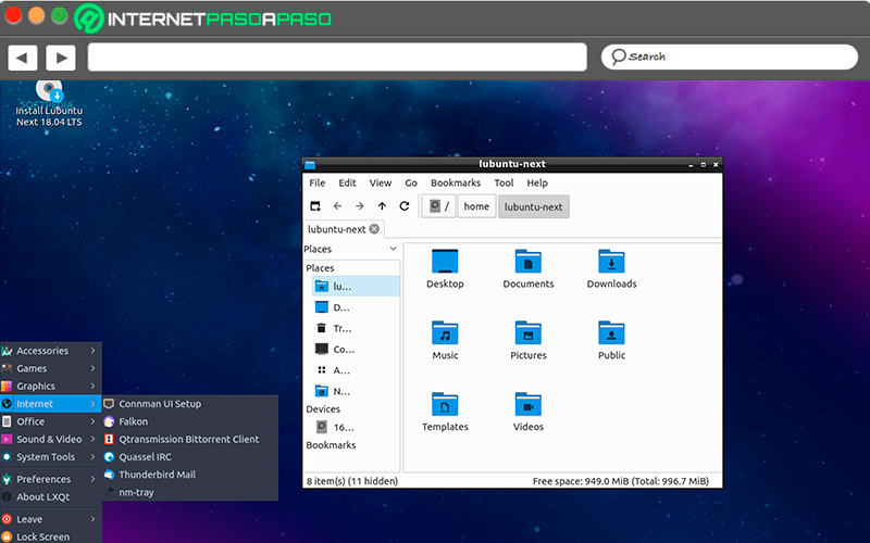 Interfaz de Lubuntu en Linux