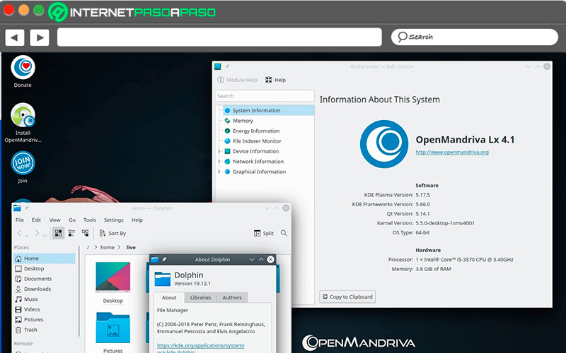 Interfaz de OpenMandriva en Linux