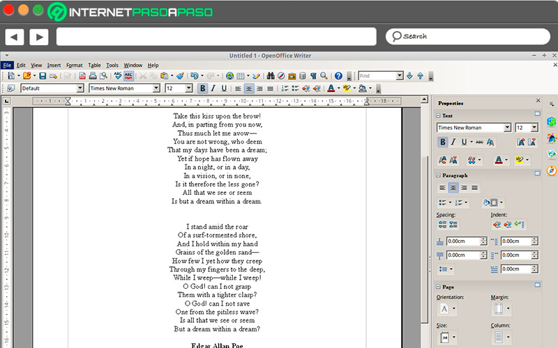 Interfaz de OpenOffice Writer