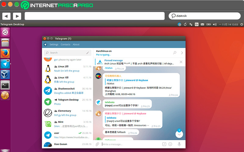 Interfaz de Telegram en Linux