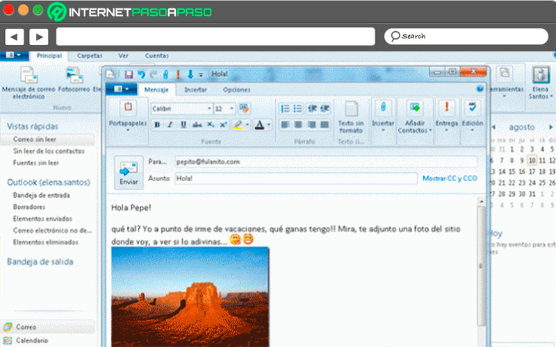 Interfaz de Windows Live Hotmail