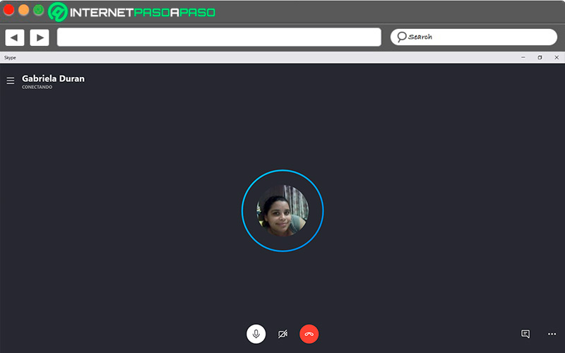 Interfaz de videollamada en Skype de Windows 10