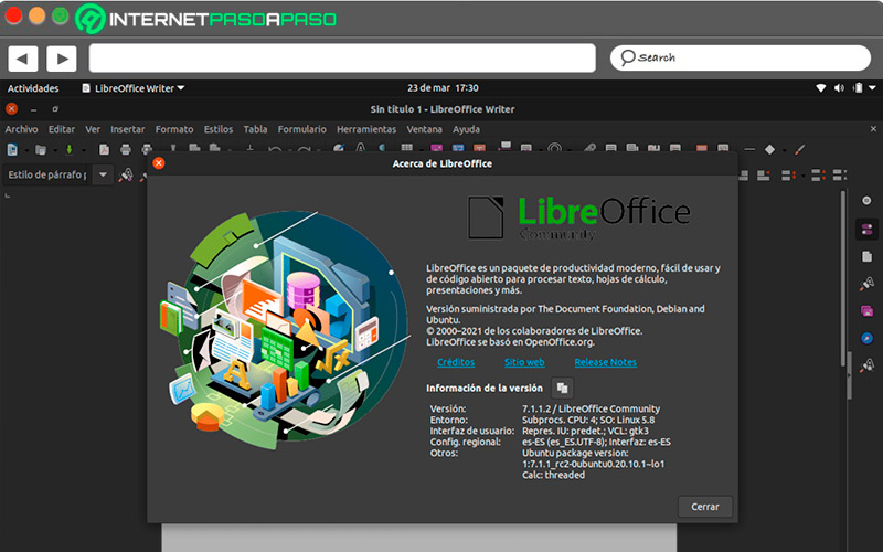 Interfz de un paquete de LibreOffice