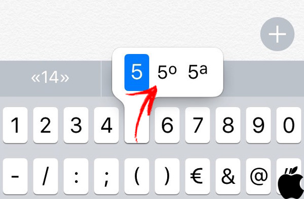 Introduce un símbolo que no aparece en el teclado