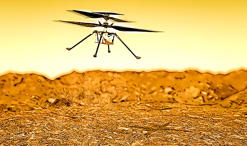 La NASA consigue volar un dron en Marte e inicia la busqueda de aminoacidos que prueben la existencia de vida en el pasado