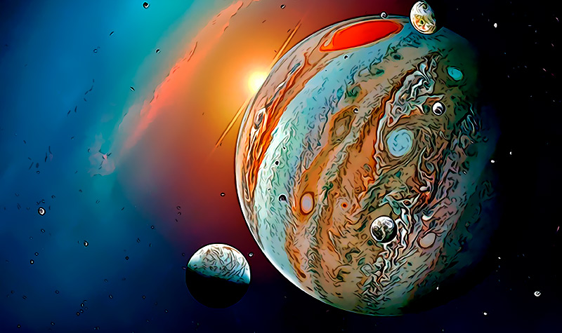 La NASA muestra nuevas imagenes de las nubes magdalenas de Jupiter y anuncia la llegada de Juno a su luna Europa