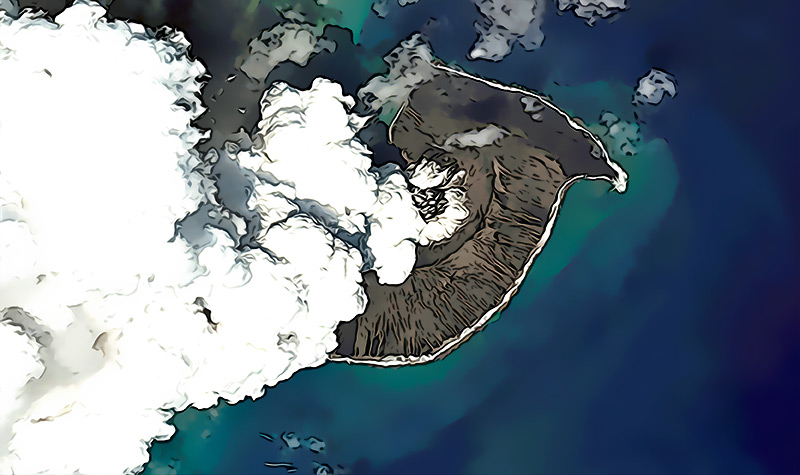 La erupcion del volcan Tonga arrojo 146 teragramos de agua a la atmosfera