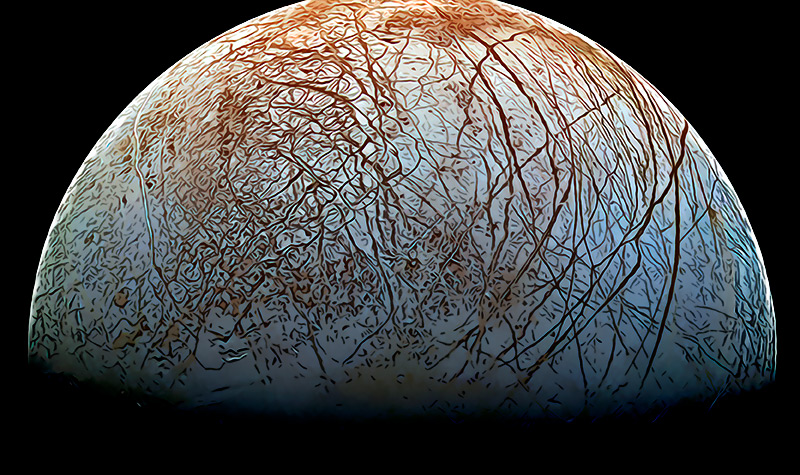 La sonda Juno capto imagenes unicas de Europa en Jupiter