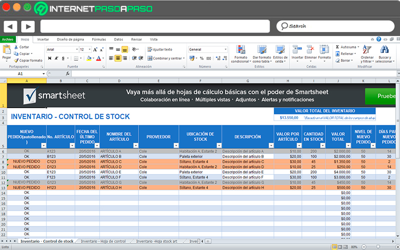 Lista de las mejores plantillas de inventarios que puedes utilizar en Microsoft Excel