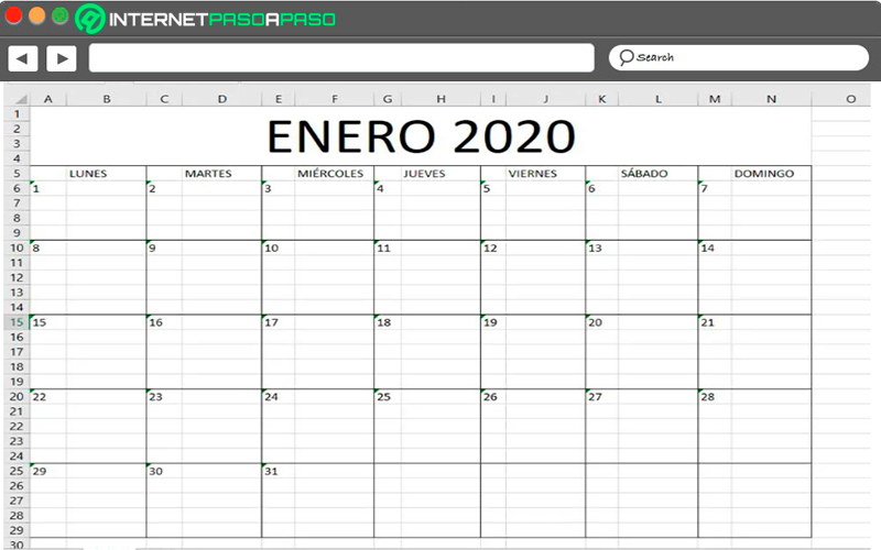 Calendario personalizado en Excel