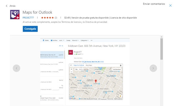 Maps for Outlook 