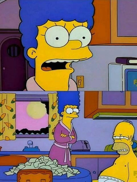 Marge Simpson habla con Homer
