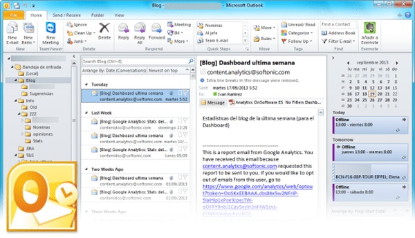 Mejor cliente correo electronico corporativo Microsoft Outlook