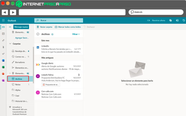 Como Desarchivar Un Correo En Outlook internetpasoapaso.com