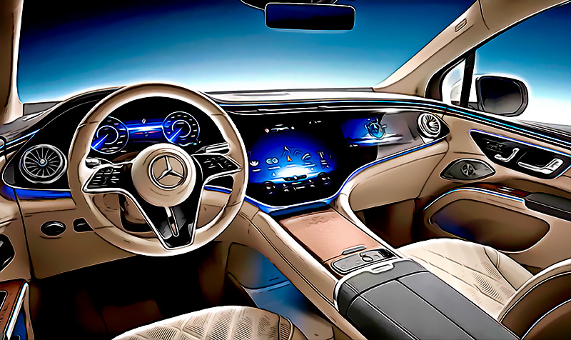 Mercedes Benz prepara un nuevo EV con pantalla tactil y camara de selfies