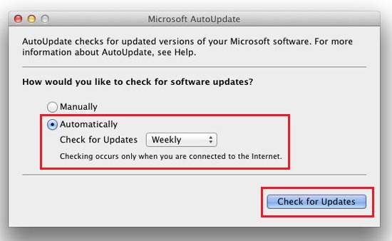 Microsoft AutoUpdater para actualizar Office en Mac
