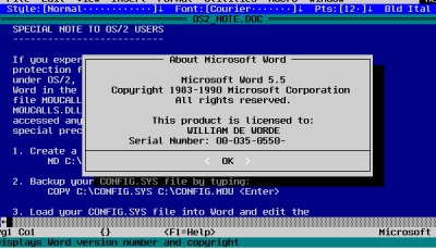 Microsoft Word para MS-DOS 5