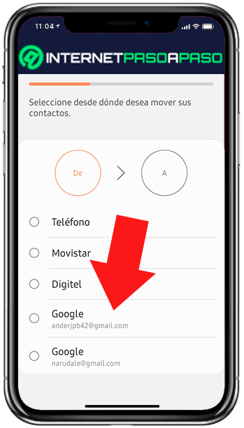 Move contacts on Android