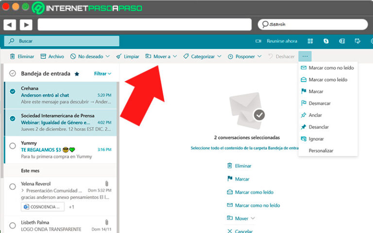 Como Desarchivar Un Correo En Outlook internetpasoapaso.com