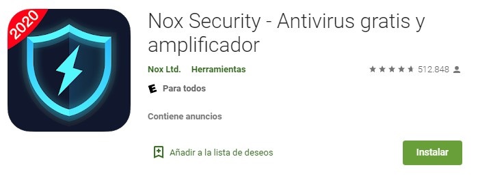 Nox Security - Antivirus gratis y amplificador