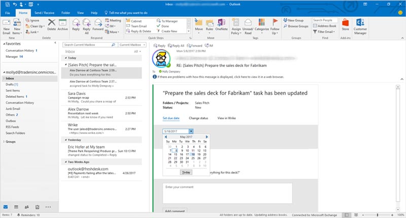 Nuevo panel bandeja entrada Microsoft Outlook Professional