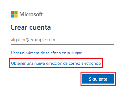 Obtener una nueva cuenta de correo de Microsoft