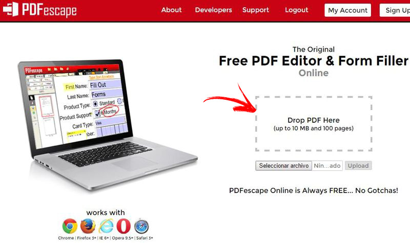 PDFescape aplicacion online para modificar pdf