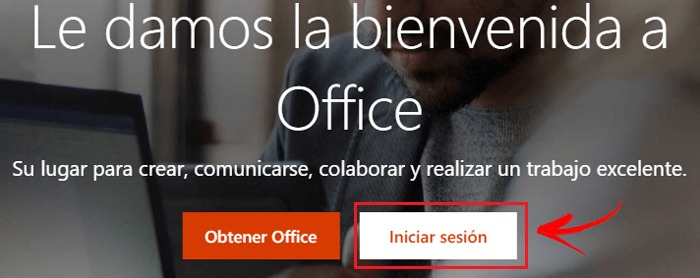 Official access page to Office 365
