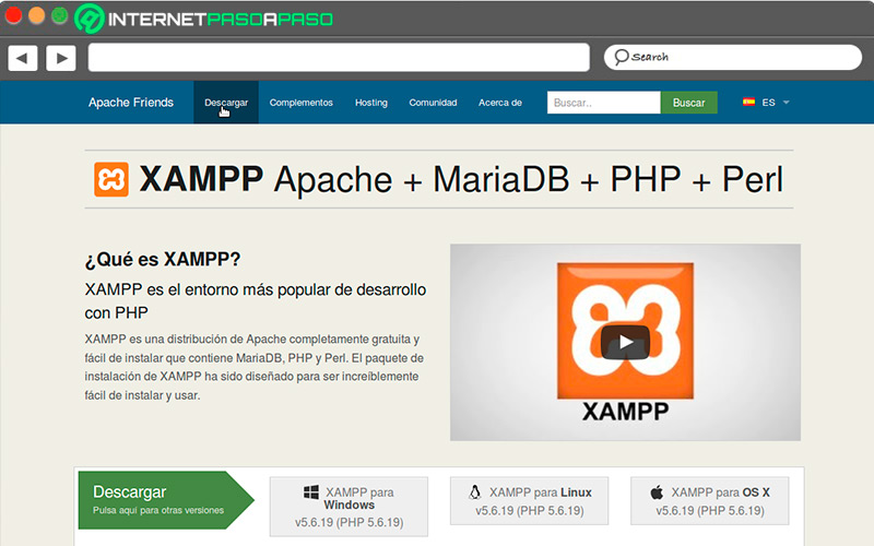 Pagina web de XAMPP