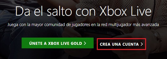 Paso 1 para crear mi cuenta de Xbox Live