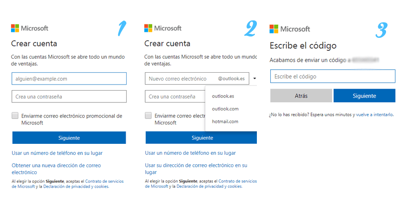 Pasos a seguir para crear cuenta correo Microsft Outlook