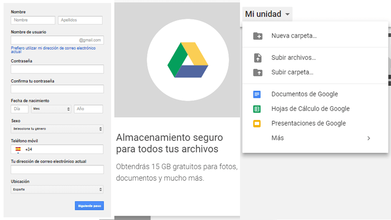 Pasos a seguir para crear una cuenta en Google Drive gratis